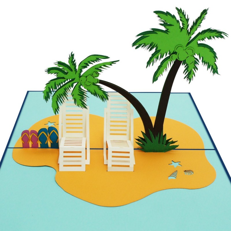 Strandurlaub Pop Up Karte Detail
