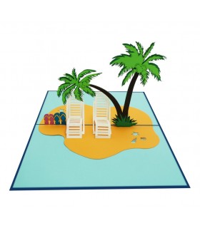 Strandurlaub Pop Up Karte Überblick