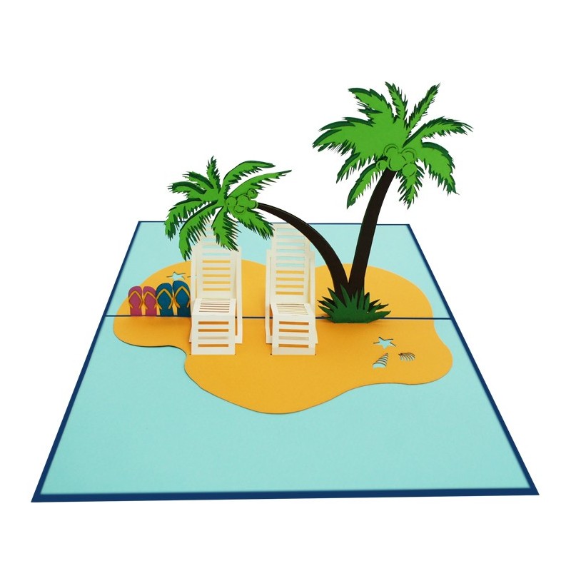 Strandurlaub Pop Up Karte Überblick