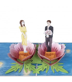 Couple and Flowers Pop Up Card