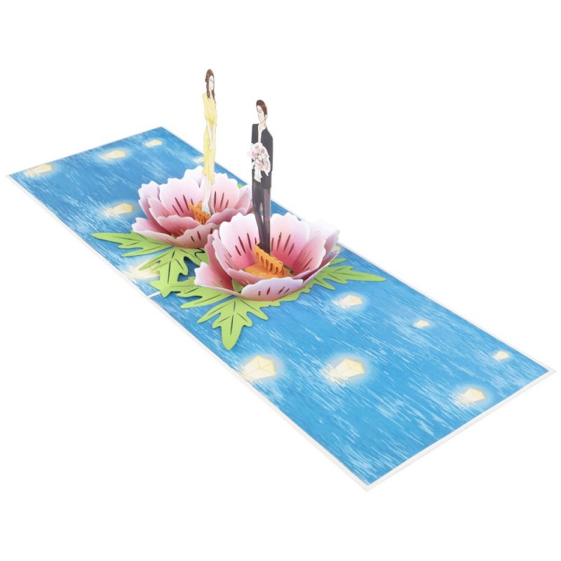 Couple and Flowers Pop Up Card