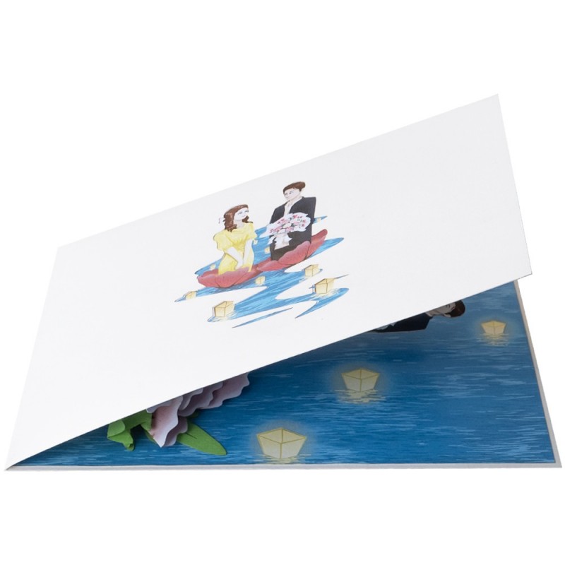 Couple and Flowers Pop Up Card