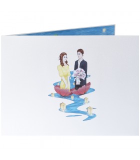 Couple and Flowers Pop Up Card