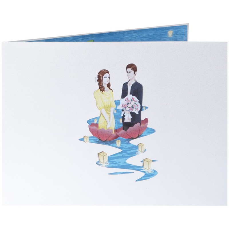 Couple and Flowers Pop Up Card