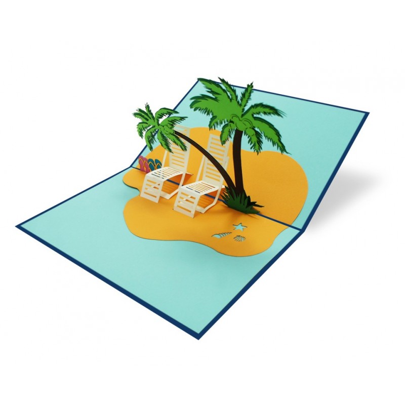 aufklappbare Strandurlaub Pop Up Karte