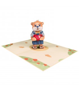Bear and Hearts Pop Up Card
