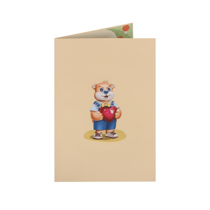 Bear and Hearts Pop Up Card