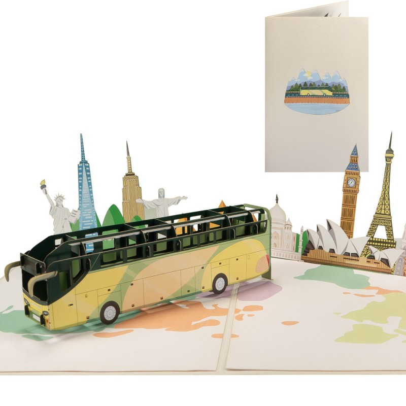 Reisebus Pop Up Karte