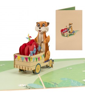 Meerkats and Hearts Pop Up Card