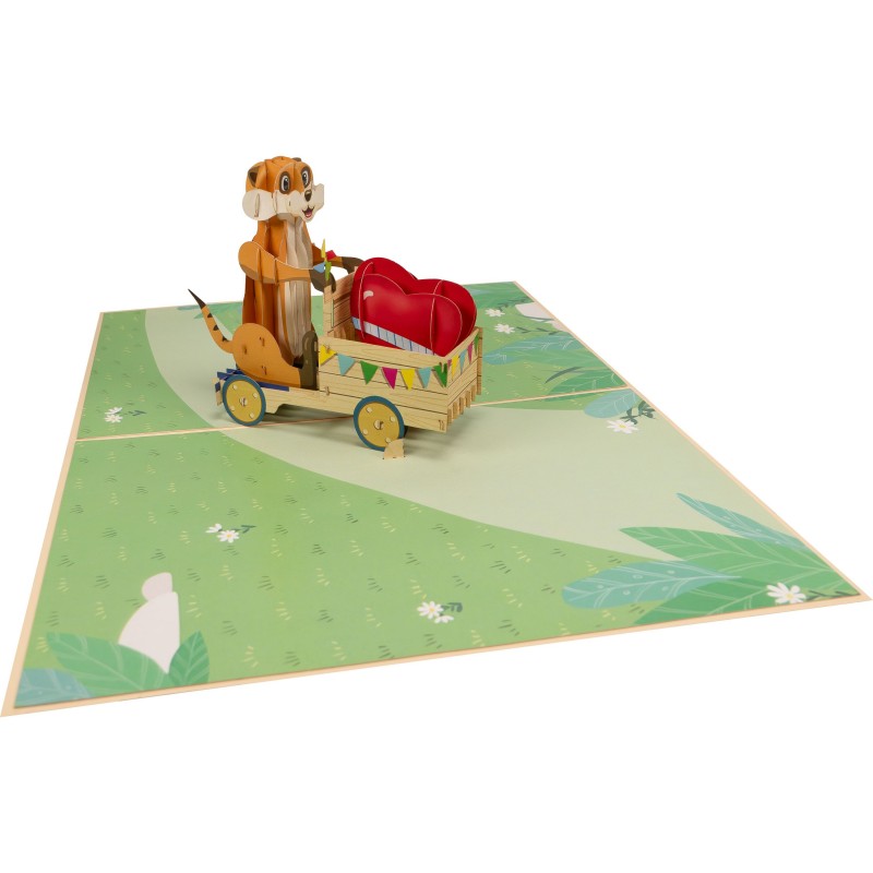 Meerkats and Hearts Pop Up Card