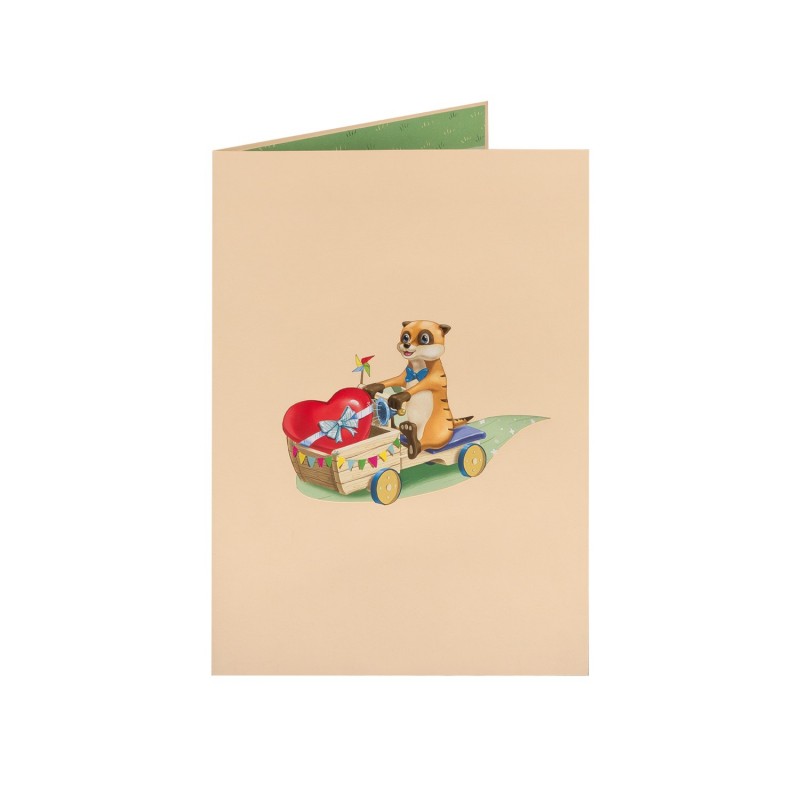 Meerkats and Hearts Pop Up Card