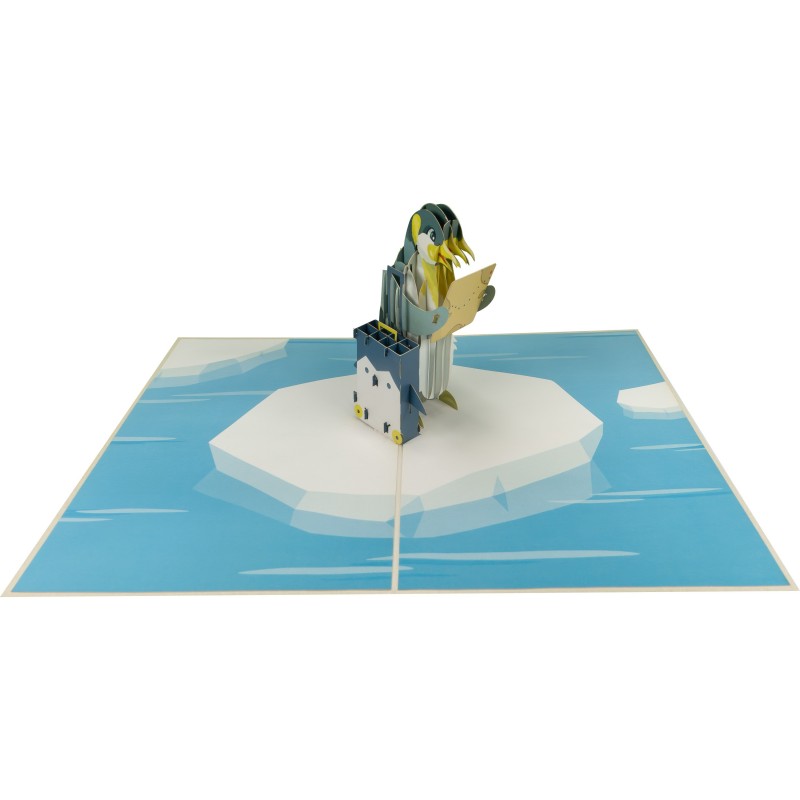 Penguin & Suitcase Pop Up Card