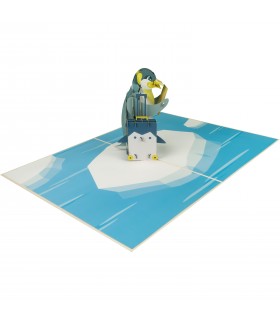Penguin & Suitcase Pop Up Card