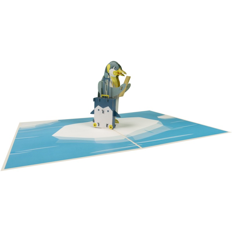 Penguin & Suitcase Pop Up Card