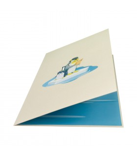 Penguin & Suitcase Pop Up Card