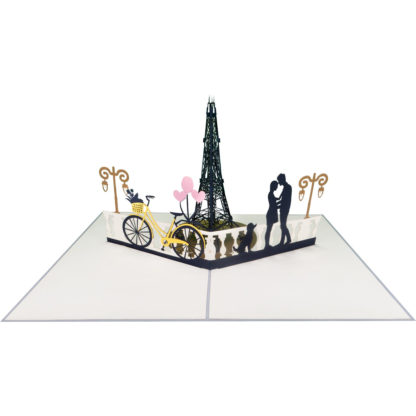 Paar und Eiffeltum Paris Pop-Up Karte