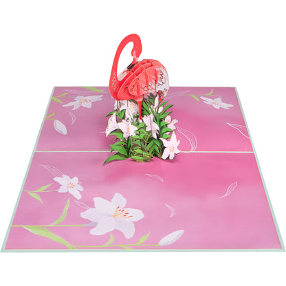 Flamingo Pop-Up Karte