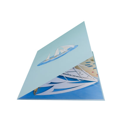 Segelschiff Pop-Up Karte