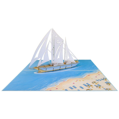 Segelschiff Pop-Up Karte