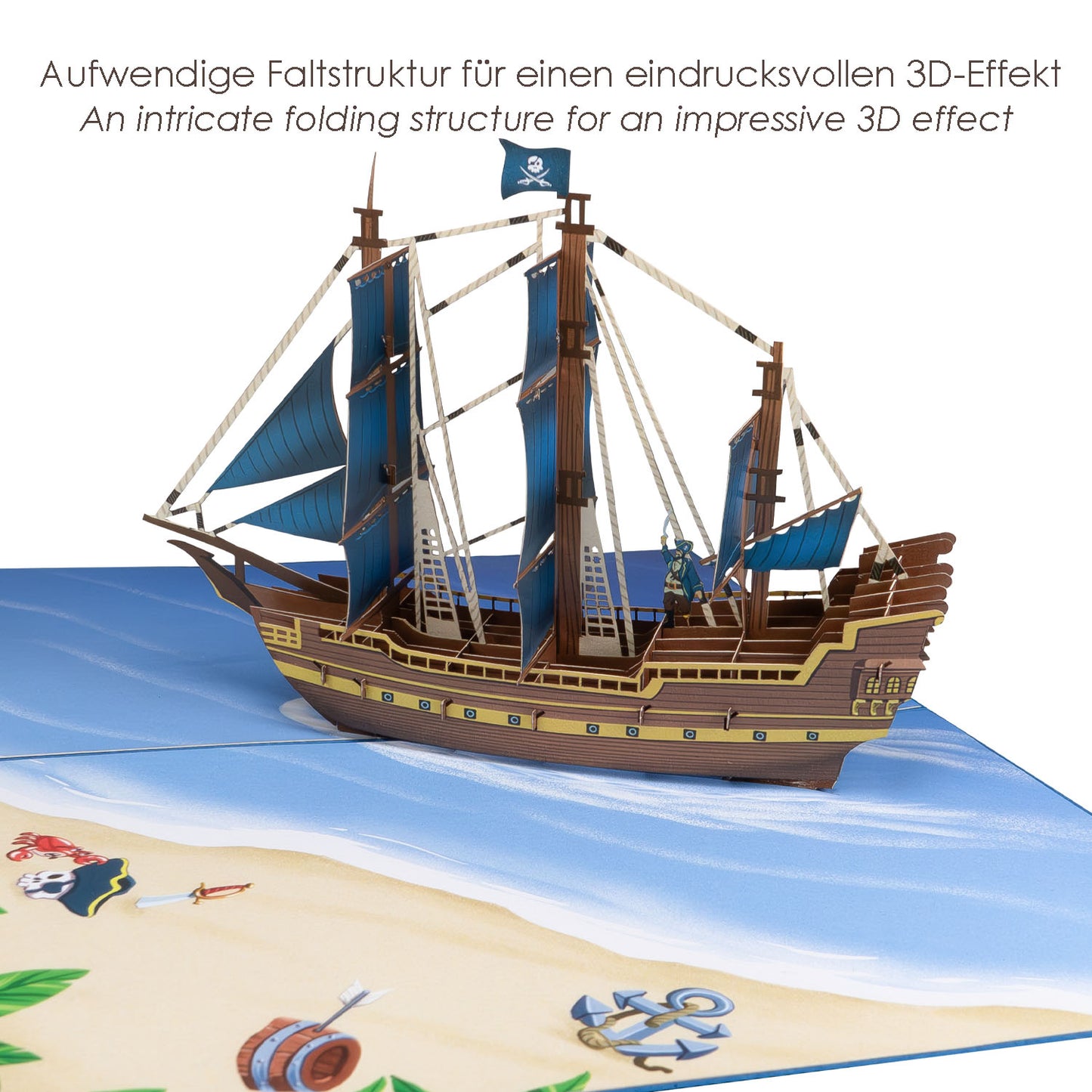 Piratenschiff Pop-Up Karte