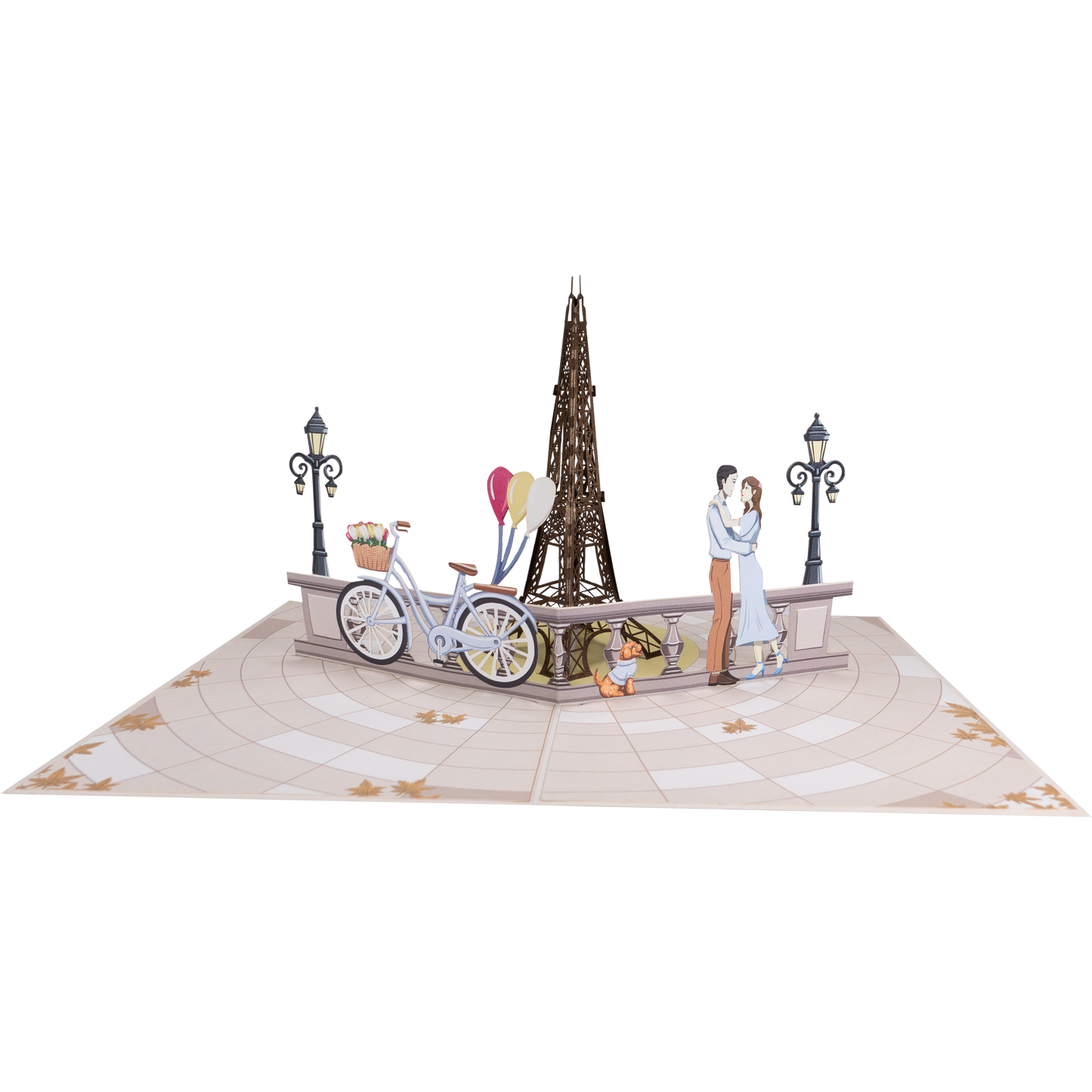 Paar und Eiffeltum Paris Pop-Up Karte (neu)