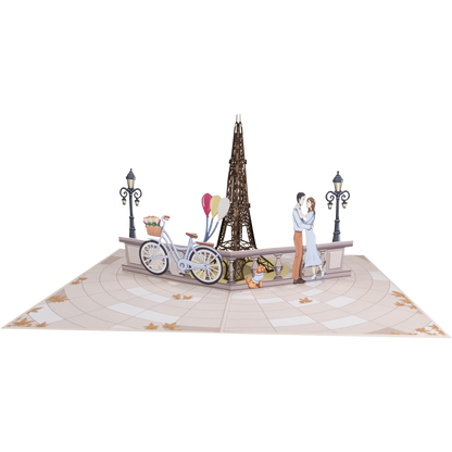 Paar und Eiffeltum Paris Pop-Up Karte (neu)
