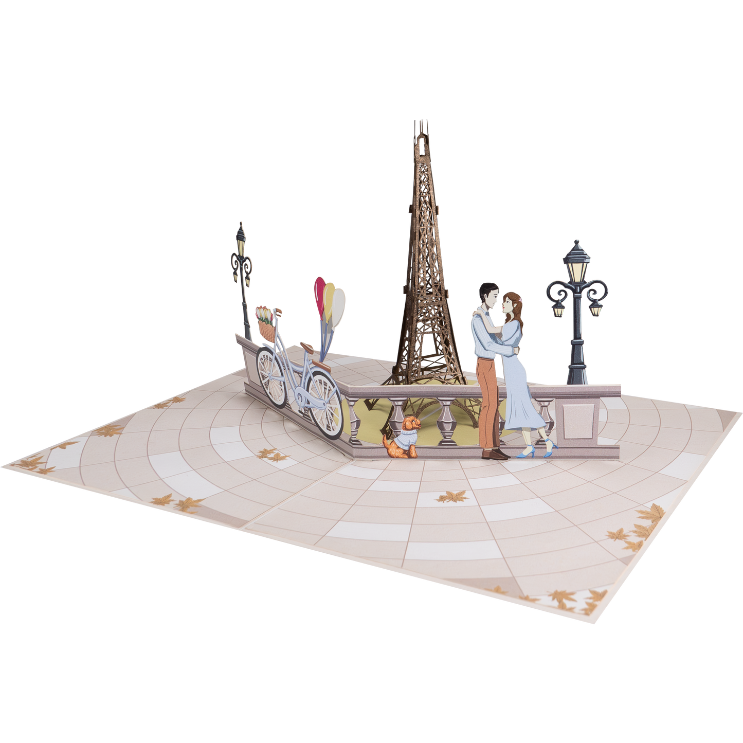 Paar und Eiffeltum Paris Pop-Up Karte (neu)