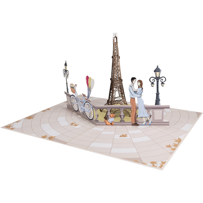 Paar und Eiffeltum Paris Pop-Up Karte (neu)