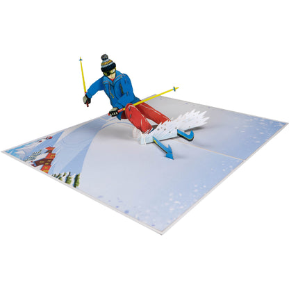 Ski-Pop-up-Karte für Männer