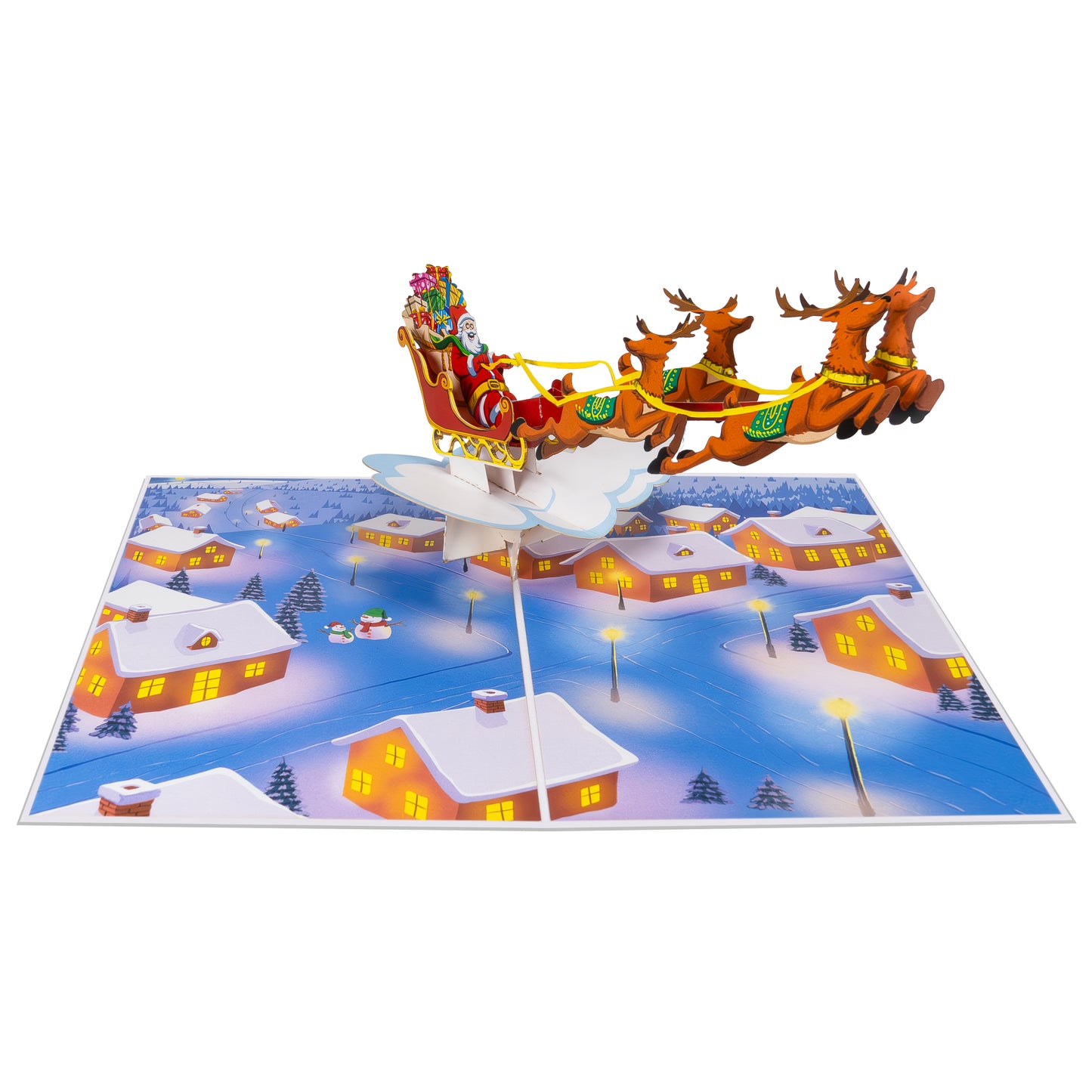 Fliegender Weihnachtsmann Pop Up Karte