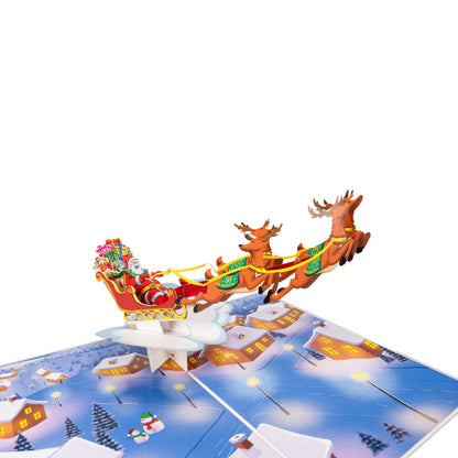Fliegender Weihnachtsmann Pop Up Karte
