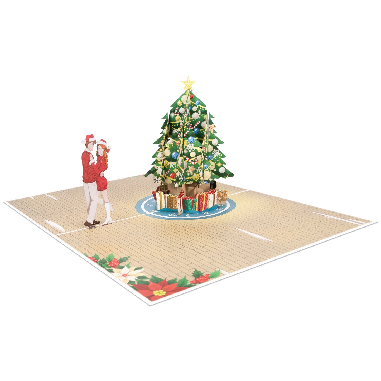 Weihnachtskarte - Paar & Tannenbaum
