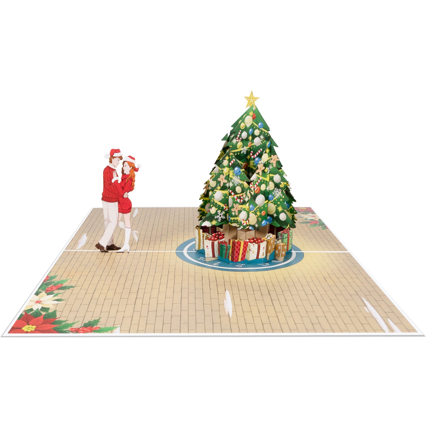 Weihnachtskarte - Paar & Tannenbaum