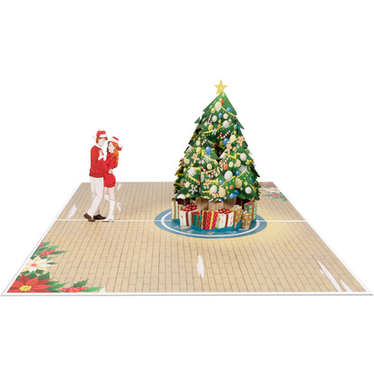 Weihnachtskarte - Paar & Tannenbaum