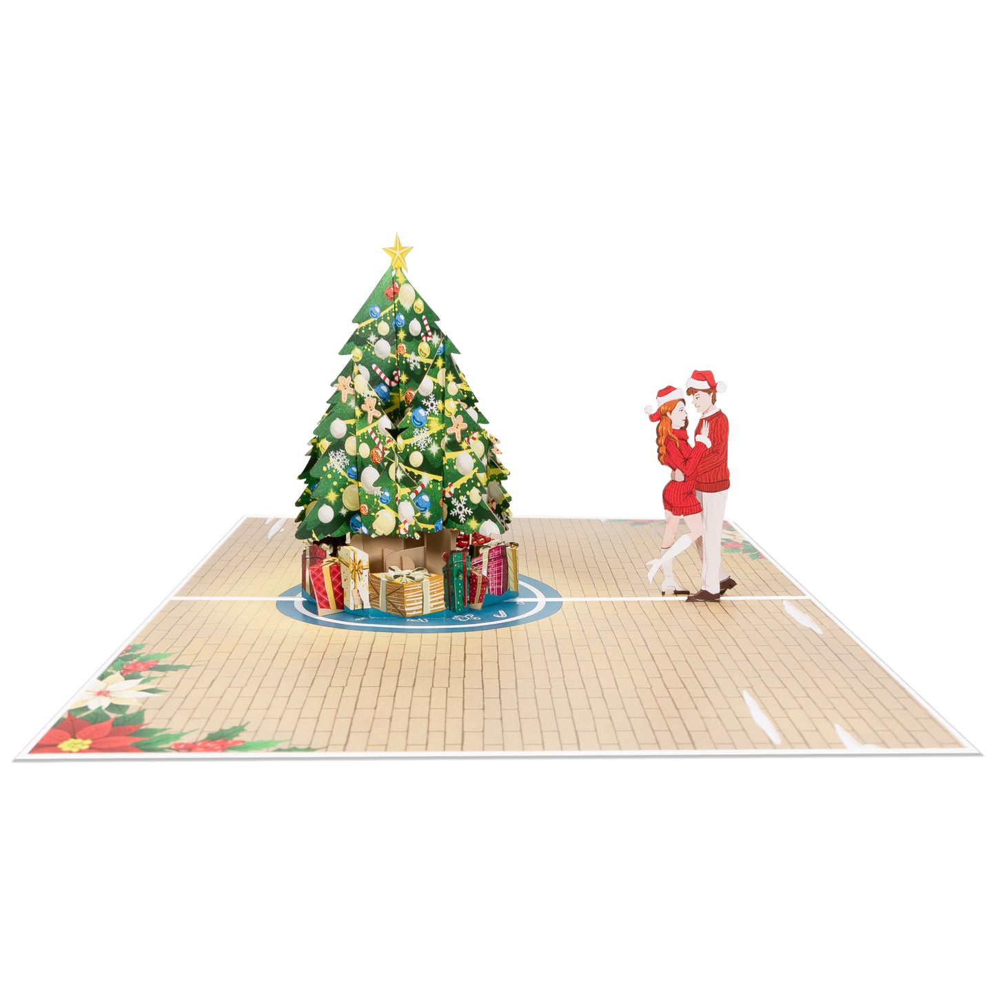 Weihnachtskarte - Paar & Tannenbaum