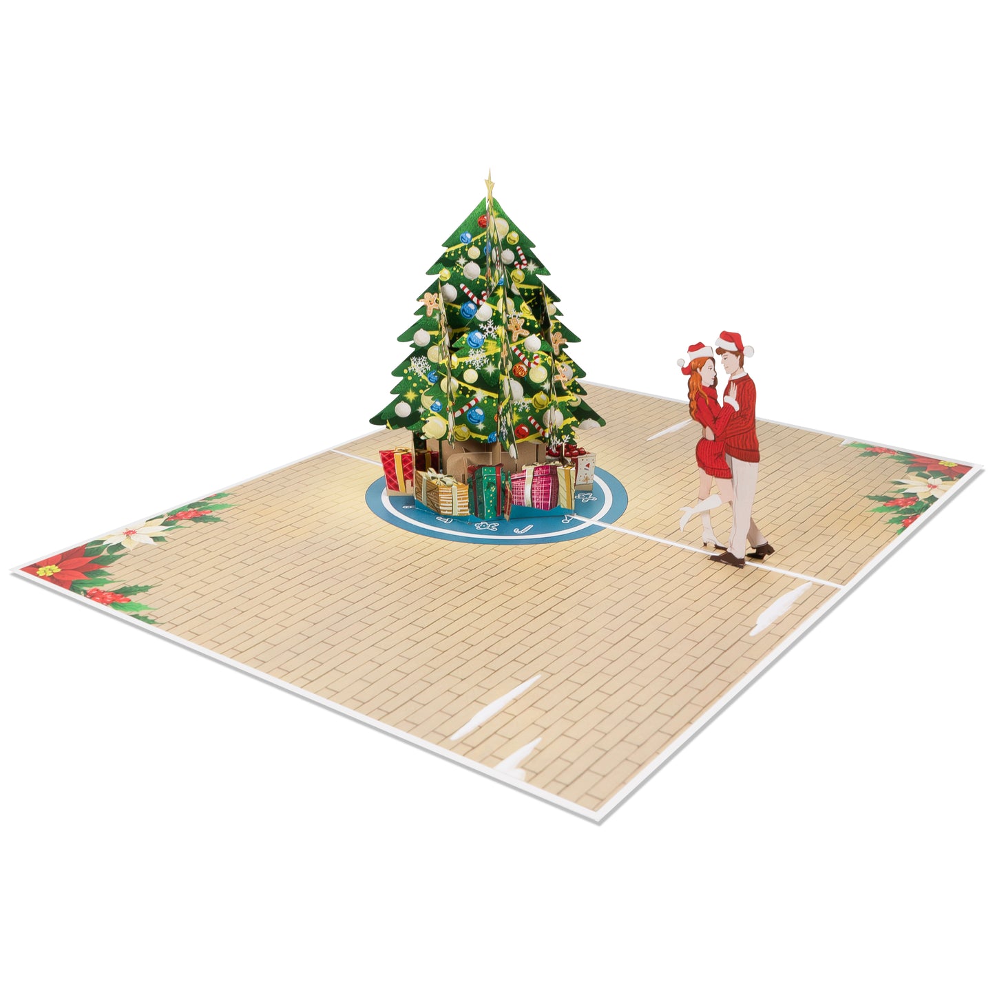 Weihnachtskarte - Paar & Tannenbaum