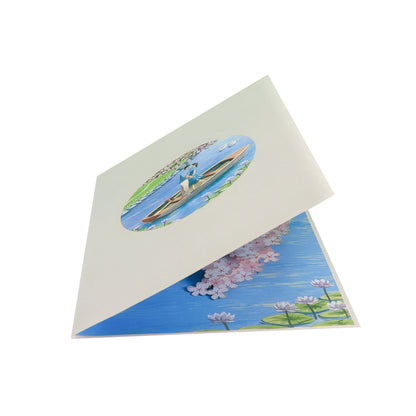 Paar und Boot Pop-Up Karte