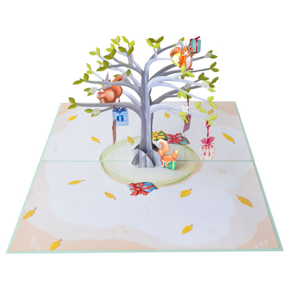 Eichhörnchen und Geschenk Pop-Up Karte