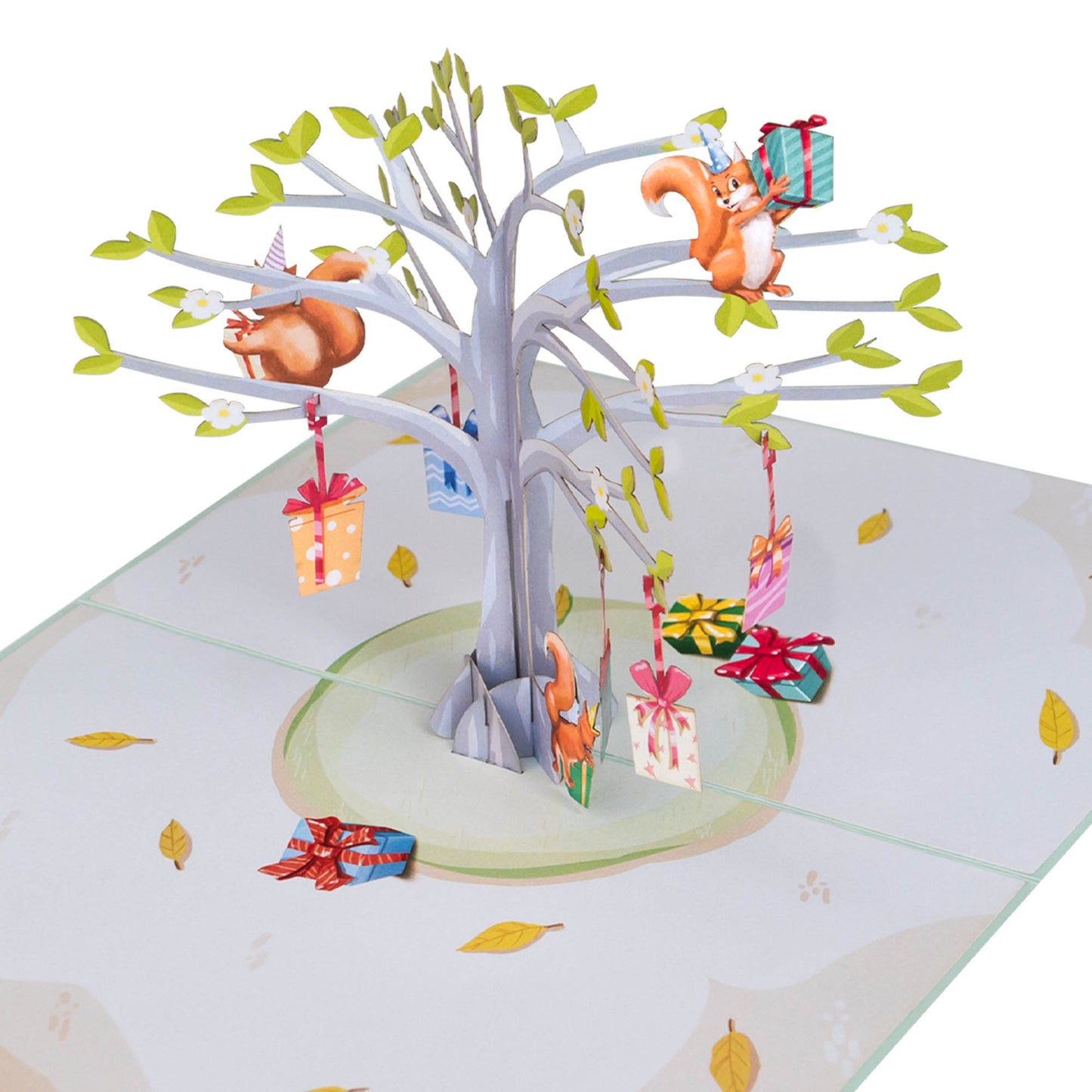 Eichhörnchen und Geschenk Pop-Up Karte