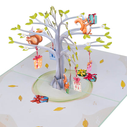 Eichhörnchen und Geschenk Pop-Up Karte