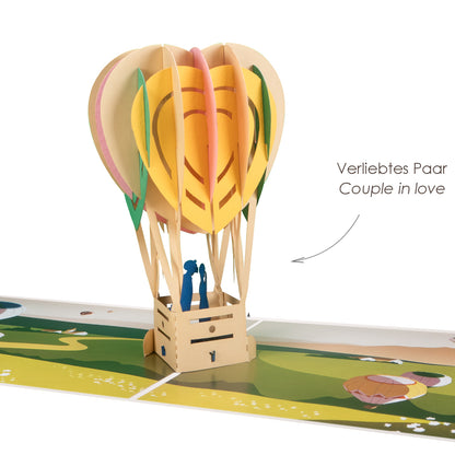 Heißluftballon Pop-Up Karte