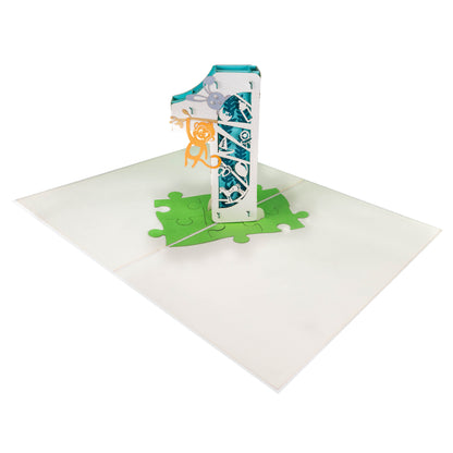 Die 3D Nummer 1 Pop-Up Karte