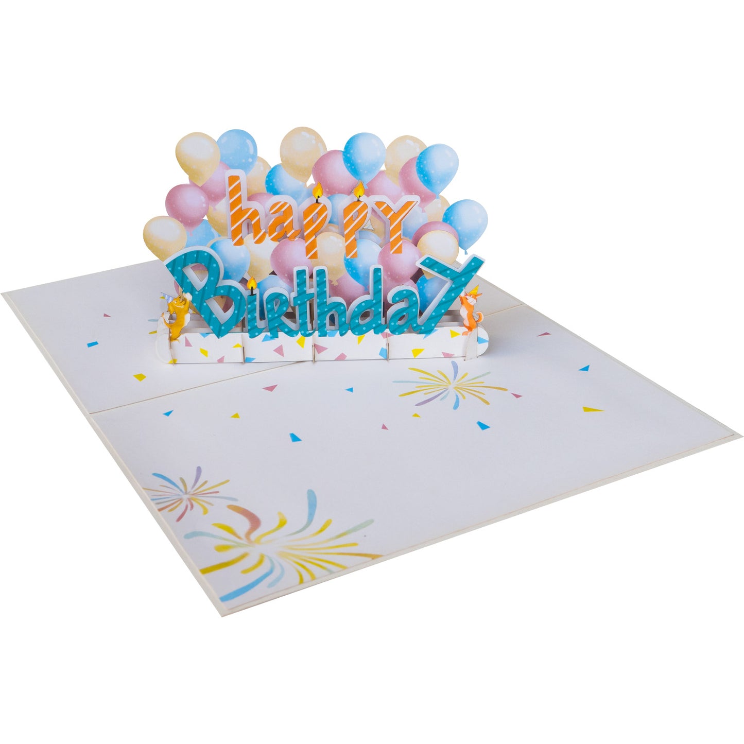 Happy Birthday & Luftballon Pop-Up Karte