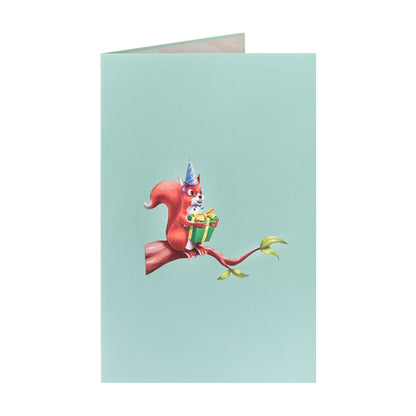 Eichhörnchen und Geschenk Pop-Up Karte