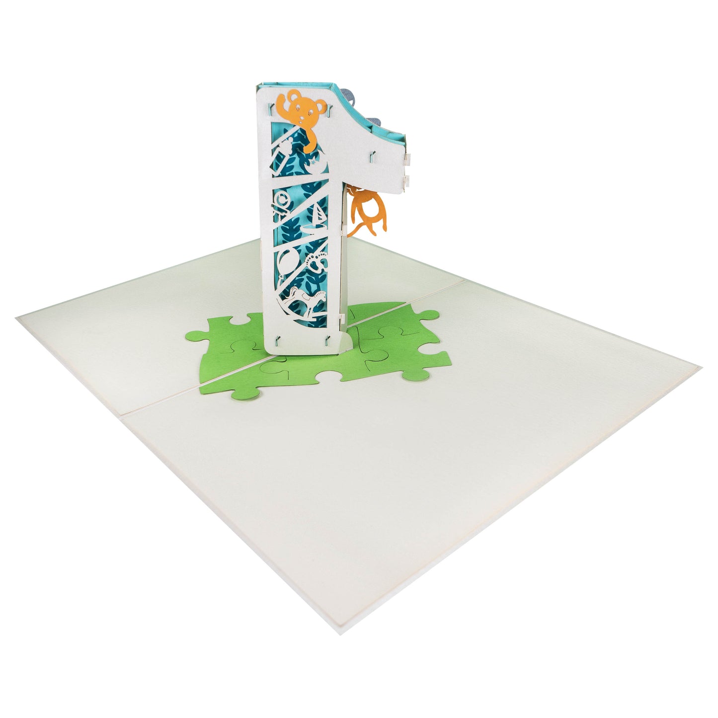 Die 3D Nummer 1 Pop-Up Karte (blau)