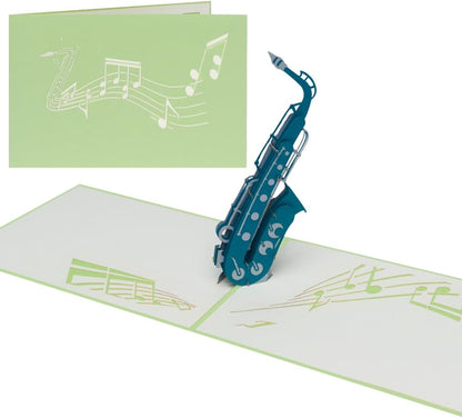 Saxophon Pop-Up Karte