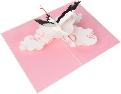 Baby Junge mit Storch – Pop-up-Karte
