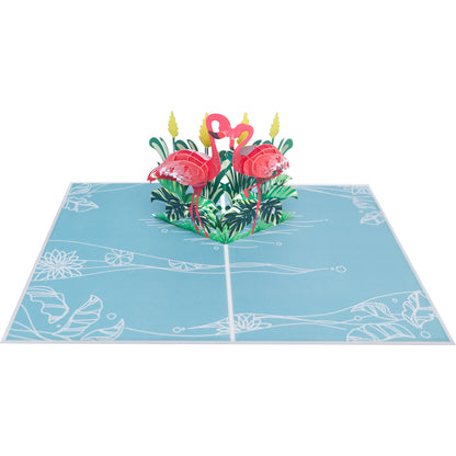 Flamingo Paar Pop-Up Karte