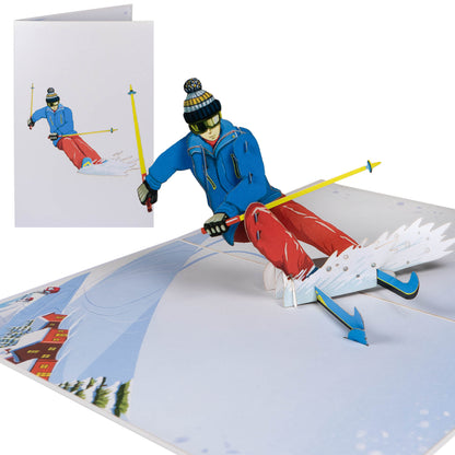 Ski-Pop-up-Karte für Männer