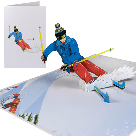 Ski-Pop-up-Karte für Männer
